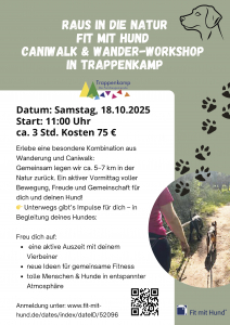 Plakat: Raus in die Natur- fit werden im Team Mensch & Hund 18.10.2025